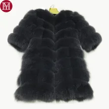Новая натуральная Шуба из натурального Лисьего меха, зимняя женская длинная стильная куртка из натурального Лисьего меха с длинными рукавами, хорошее качество, натуральный мех лисы пальто