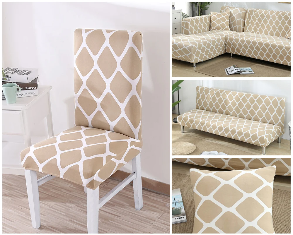 Geometry Kitchen Chair Covers Stretch Seat Cover Slipcovers Chair Stretch Furniture Covers Stool Spandex Towel Chair Cover 1PC (4)