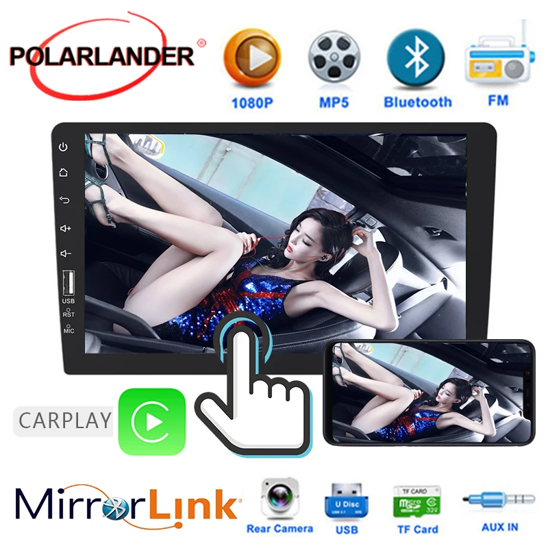 Car Radio Autoradio For CarPlay IOS Android TF Card MP5 Touch Screen 9 Inch Bluetooth Mirror Link Rear View Camera Input FM