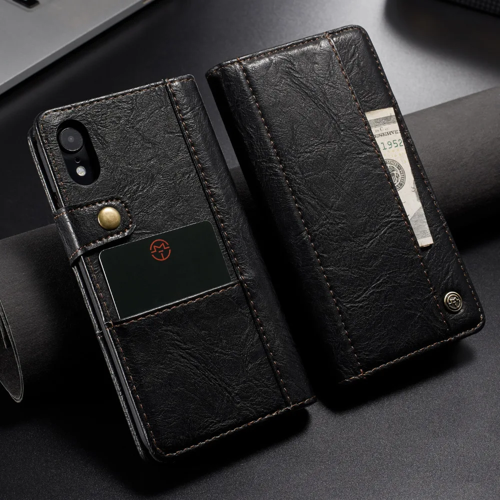 CASEME Роскошные флип-чехол для iPhone Xs XR XS Max 8 7 6 5 SE Стенд Бумажник кожаный чехол