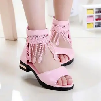 

Hot sale New style Summer sandals Female Children Sandals Baby Girls Lace Tassel Korean Fashion Princess Shoes Kids Shoes 2020