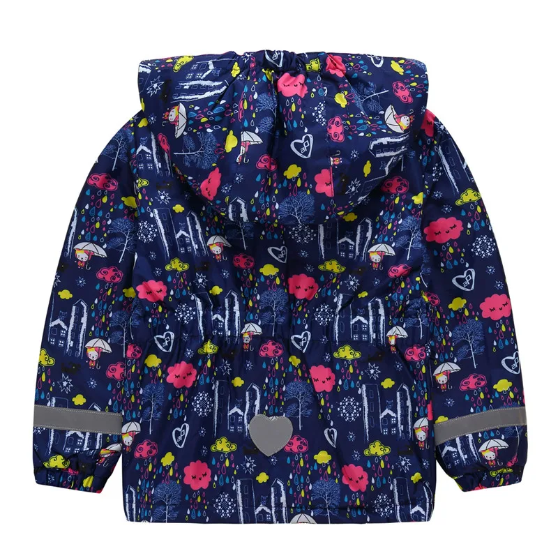 Kids Girl Rain Drops Cartoon Windproof Jacket 5