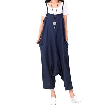 Summer-Dress-Women-Loose-Waist-Plus-Size-Women-Casual-Dress-Spaghetti-Strap-Cotton-Linen-Maxi-Dress