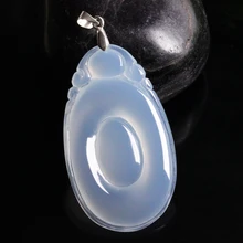 Натуральный из натурального прозрачного камня вид синий халцедон кулон Ganoderma желаемый нефритовый кулон с сертификатом