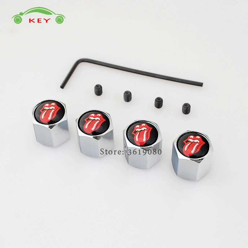 Car Accessories Auto Wheel Tire Valve Stems Caps for Funny Tongue Logo