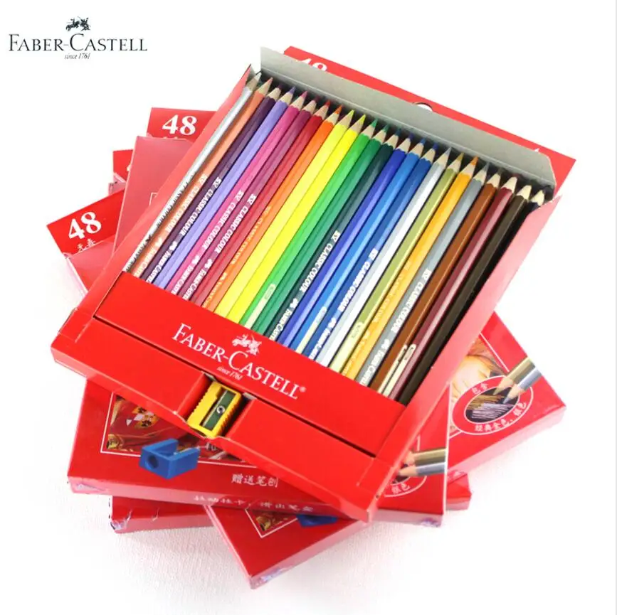 12/24/36 Цвета Faber Castell Цвет карандаши Профессиональный жирной карандаши для рисования комплект, принадлежности для живописи Радуга Цветной Студенческая Канцелярия