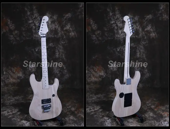 

Starshine DK-FK01DIY Electric Guitar Kits ASH Body Floyd Rose Bridge Unfinished Electric Guitar