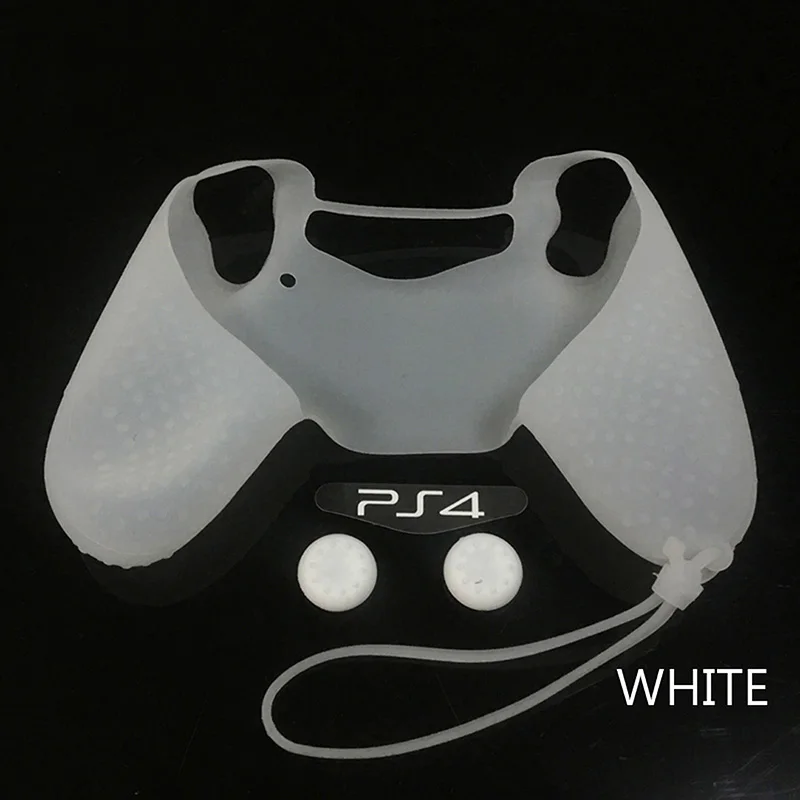 Данные лягушка сплошной цвет силиконовый гель резиновые чехлы кожа для sony Playstation 4 контроллер Proctective Grip Обложка для PS4 Pro Slim - Цвет: Белый