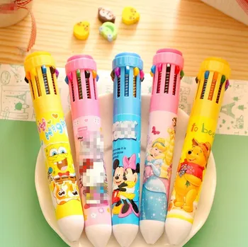 

12PCS Kids birthday party favor cartoon 10 color ball pen party decoration baby shower girl boy gift souvenir back to school