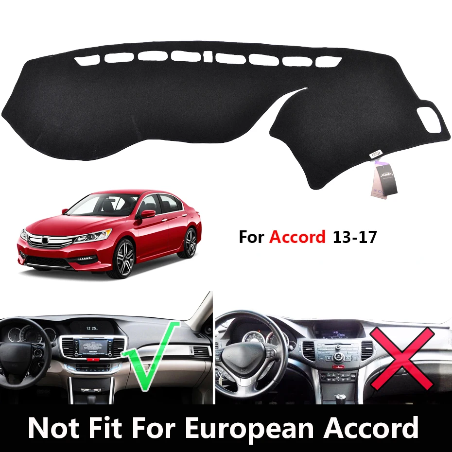 Автомобильный коврик для приборной панели Honda Accord Inspire 2003-, защитный лист, ковер, Стайлинг 2007 - Название цвета: For Accord-LHD 13-17