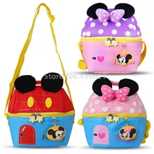 Милая плюшевая домашняя сумка-мессенджер с Микки-Маусом розового и фиолетового цветов, детские сумки через плечо для мальчиков и девочек