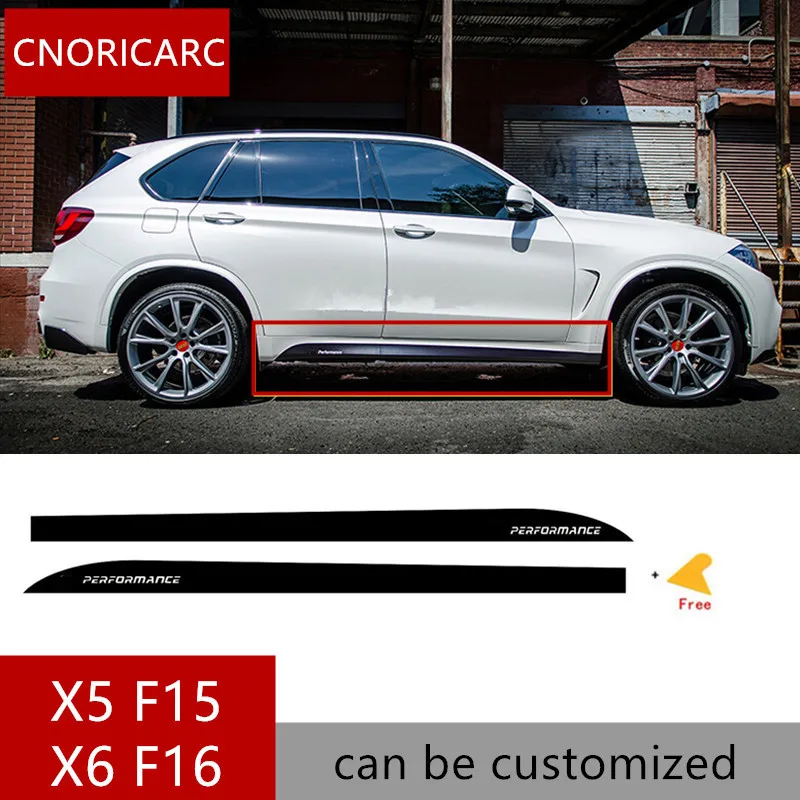 

CNORICARC For BMW F15 X5 M Type ///performance X2 Side Skirt Sills Sticker Car Body Decal Sticker Sport Racing Styling