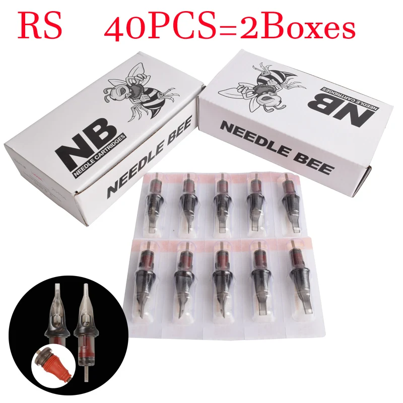 

40pcs RS Sterilized Disposable Tattoo Cartridge Needle with membrane Round Shader 3RS/5RS/7RS/9RS/11RS/13RS/15RS Tattoo Needles