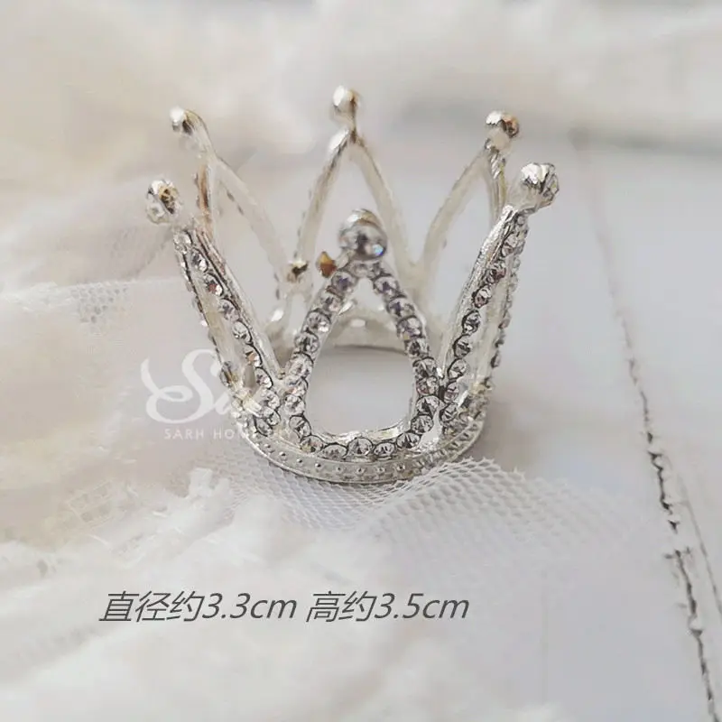 Bling King Queen Cake Topper Fairy Hand Writing Letter Decoration Happy Birthday for Valentine's Day Party Supplies Sweet Gifts - Цвет: Mini silver crown