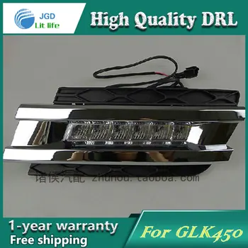 

Free shipping !12V 6000k LED DRL Daytime running light case for Benz GLK450 2006-2009 fog lamp frame Fog light Car styling