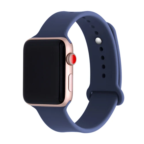 Силиконовый спортивный ремешок для apple watch, ремешок для apple watch 5, 4, 3, ремешок 44 мм, 40 мм, correa Iwatch 5, 42 мм, 38 мм, ремешок для часов, браслет, ремень - Цвет ремешка: Midnight blue