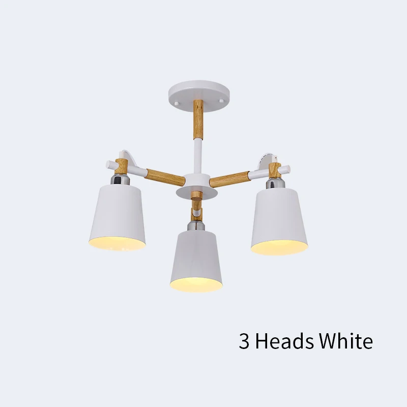 Современная светодиодная люстра-паук для кухни, гостиной, спальни, скандинавского дизайна, Железный Абажур, люстры, Потолочная люстра E27 - Цвет абажура: 3 Heads White