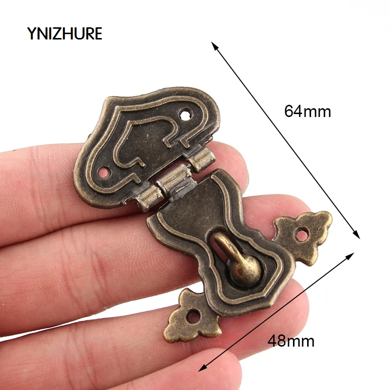 20 шт. 64*48 мм настоящая горячая Распродажа, деревянная коробка с замком, шкатулка для ювелирных изделий, защелка, античный сплав, застежка с замком, Ретро деревянная дверь для тыквы