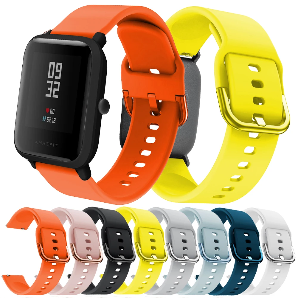 

20MM Silicone Strap for Huami Amazfit Bip Sports Bracelet Strap for Samsung Galaxy Active for Vivoactive 3 for Huami Amazfit Bip