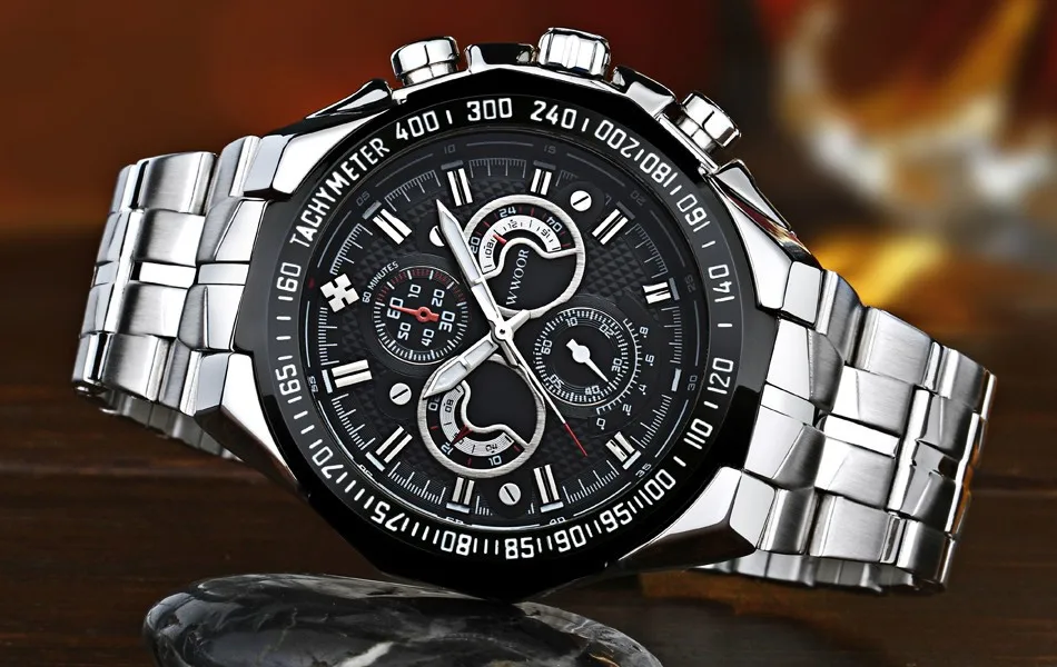 Лучший бренд класса люкс Для мужчин часы 30 м Водонепроницаемый кварца Япония спортивные часы Для мужчин Нержавеющая сталь часы мужской