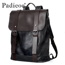 Padieoe Высокое качество корова спилок мужской рюкзак модный винтажный колледж школьные рюкзаки дорожная сумка для ноутбука книжная сумка