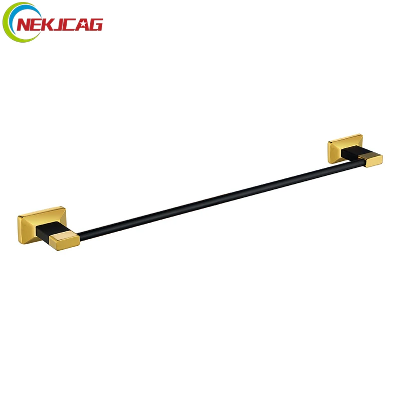 Black Golden Towel Racks Single Towel Bars Towel Holder Solid Brass