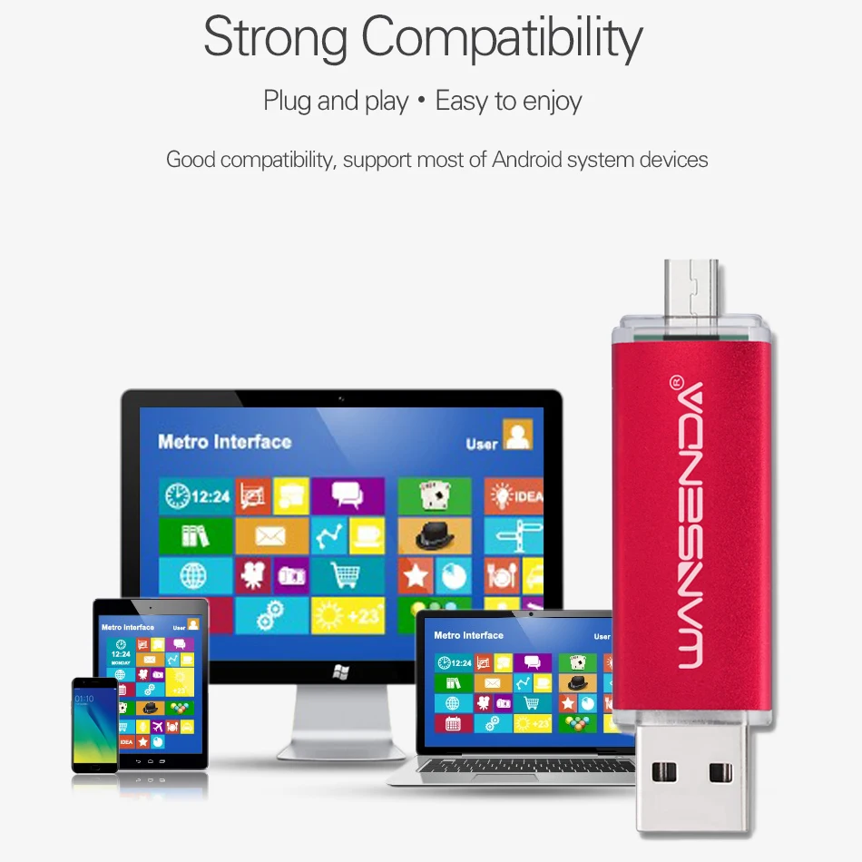 WANSENDA флэш накопитель USB 2 в 1 32 ГБ 64 128 256 ГБ|USB флэш-накопители| |