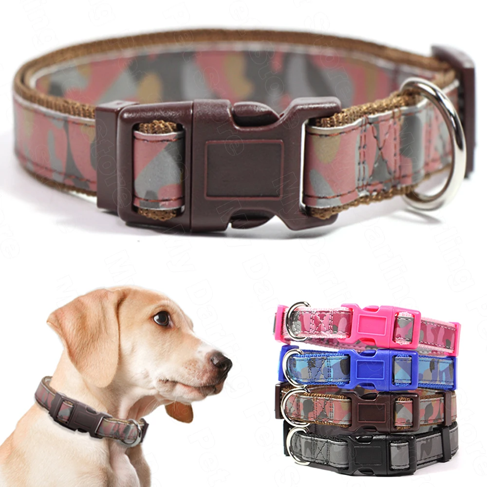 

19in Reflective Dog Collar Nylon Collars for Big Dogs Heavy Duty Adjustable Pet Collar for Small Medium Dogs Pet Product Pitbull