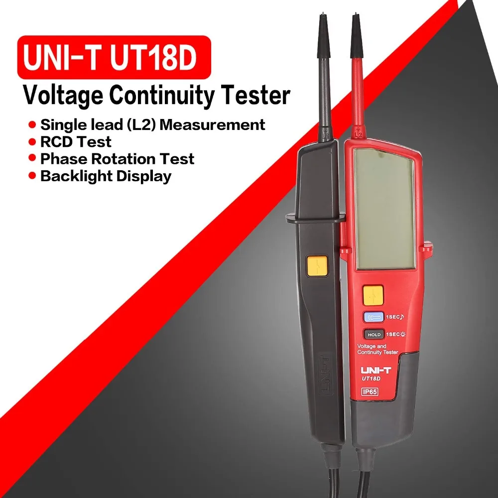 UNI-T UT18C UT18D Автоматический диапазон напряжения измеритель непрерывности УЗО тестер ЖК-дисплей/светодиодный индикатор Даты держать без батареи детектор обнаружения