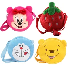 Детская Маленькая Сумочка Мода для маленьких девочек, плюшевая сумка на плечо конфеты кошельки для монет кошелек для маленьких детей с изображением героев мультфильмов Минни медведь сумочки в виде фруктов