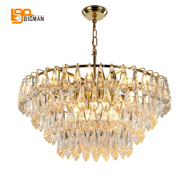 

New arrival luxury design modern chandeliers crystal lamp AC110V 220V lustre dinning room living room light fixtures