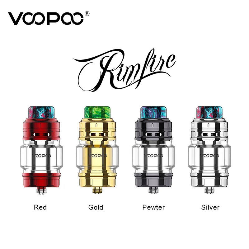 Original Voopoo Rimfire 30mm RTA 5ML Capacity Single/Dual Coil Rebuildable 810 Resin Drip Tip VS zeus rta vape Tank