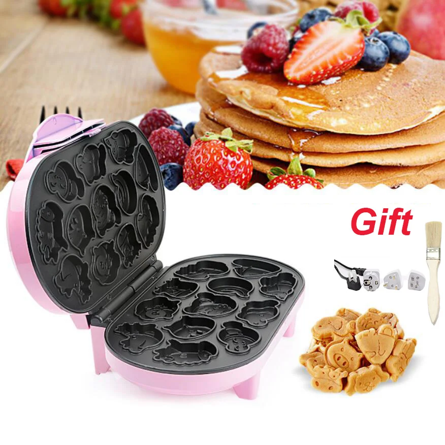 

Electric Cartoon Waffle Cake Maker 220V EU Automatic Muffin Pancake Baking Machine Mini Crepe Cooker Multifunction Breakfast Pan