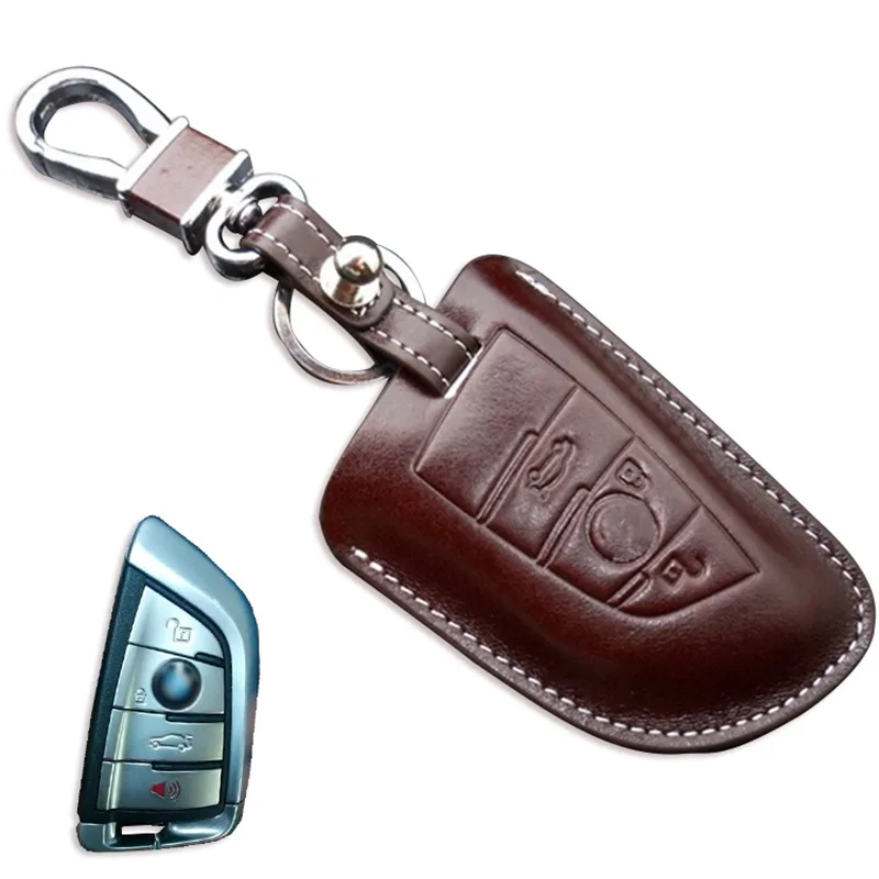 

Leather Car Key Case for BMW 2014 2015 X5 F15 2016 2017 X6 F16 M50D 525 520 523 Key Fob Cover Protective Holder Auto Accessories