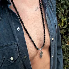 

NAIQUBE Fashion 2018 New Men Pendant Neckalce Vintage Design Hand Lion Shape Men Beaded Necklace Yoga Necklace Jewelry Gift