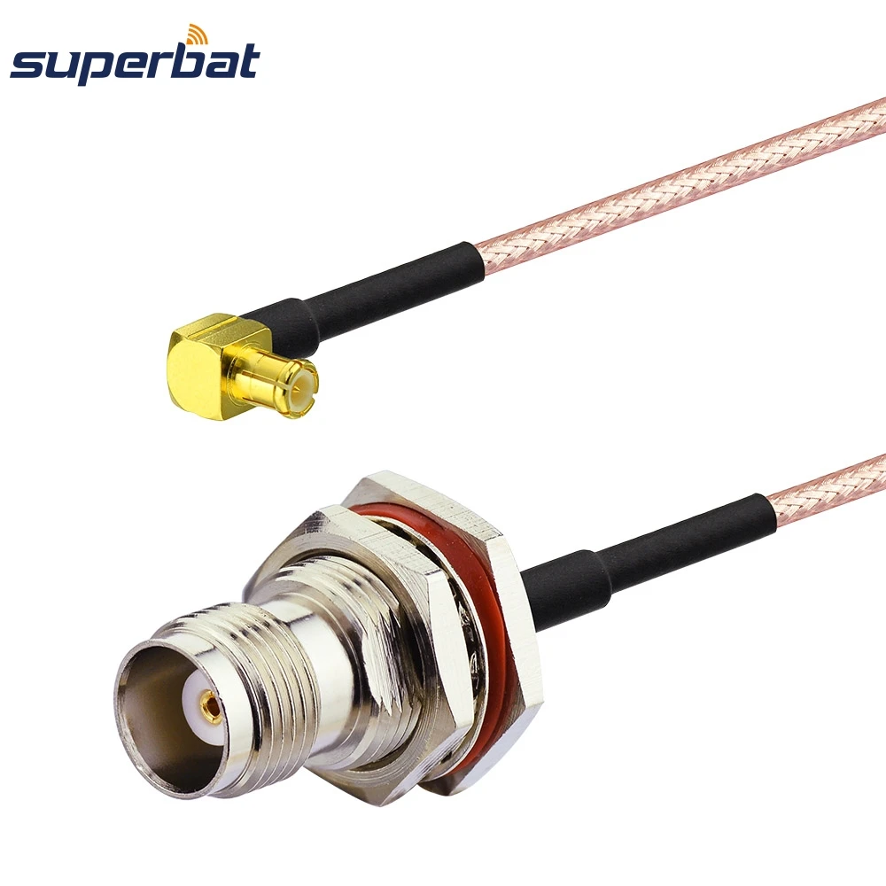 SUPERBAT BNC to MCX Cable Pigtail,BNC Female to MCX Male Right Angle RF Coax Cable Assembly for Tuner Antenna Receiver,12 Inch 2Pcs
