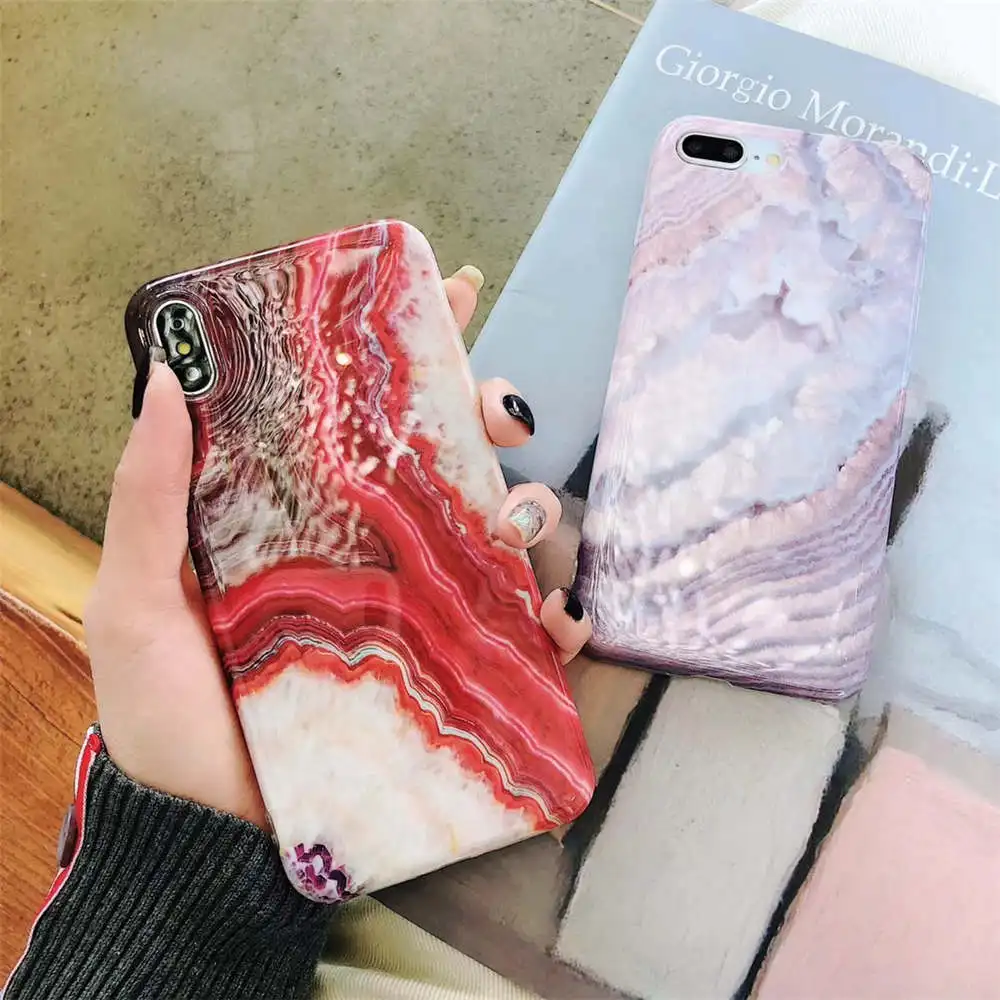 

Simple Pink Marble Iphone Case For For Iphone 6 6S 7 8plus X Xs Xr Max