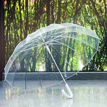 Прозрачные зонты от дождя для защиты от ветра и дождя зонтик с длинной ручкой прозрачное поле зрения для путешествий в стиле Лолиты