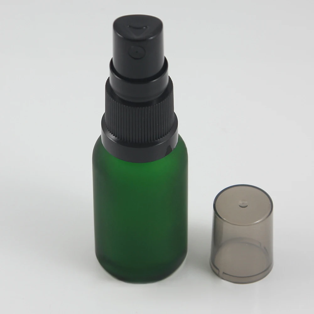 Роскошный 15 мл парфюмерный распылитель матовый зеленый Косметическая упаковка 0,5 унций образец бутылки с набор пластиковых флаконов для
