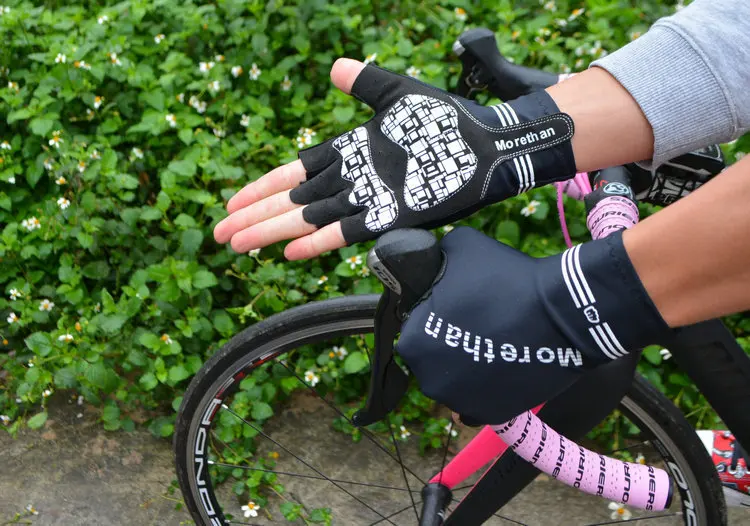 Мужские велосипедные перчатки, полупальцевые велосипедные перчатки,, Прямая, универсальные варежки, высокое качество, дышащие, 6 цветов - Цвет: Черный