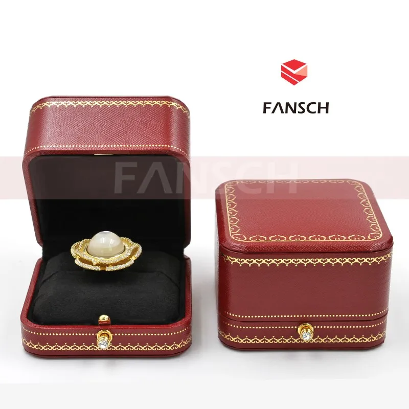 

Fashion Europe Ring Box Red High Quanlity Wedding Gift Display Box American Style Ring Women Case C011