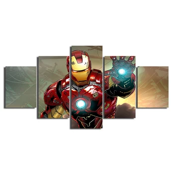

Canvas Paintings Home Decor Modular Pictures 5 Panel Ironman Movie Abstract Poster Modern Printed For Living Room Wall Art