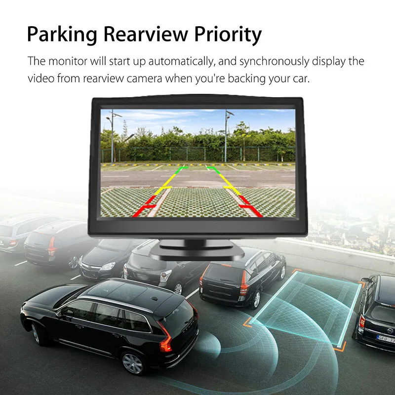 

5 Inch Monitor Rear View Car Truck Parking IR Night Vision Reversing Camera Security System LCC77