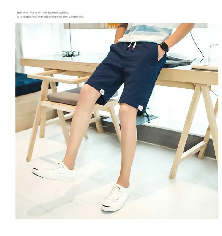 MYAZHOU модные мужские шорты до колена, хлопковые и льняные повседневные домашние шорты для мужчин