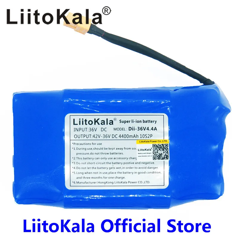 LiitoKala 36V rechargeable li-ion battery pack 4400mah 4.4AH li-ion cell For Electric Self Balance Scooter Hoverboard Unicycle rechargeable battery