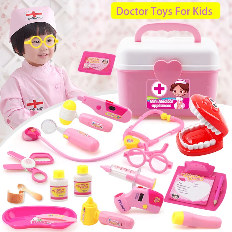 

18pcs/lot Doctor Toys Pretend Play Doctors Nurse Toy Role Play Classic Kids Toys For Children Baby Simulation Hospital Suitcase