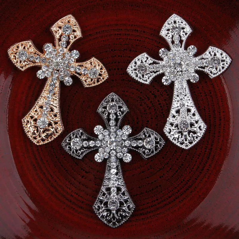 

30pcs/Lot Cross Rhinestone Flat Back for Phone Case Rhinestone Flatback DIY Craft Wedding Dress Decorations Necklace Pendant