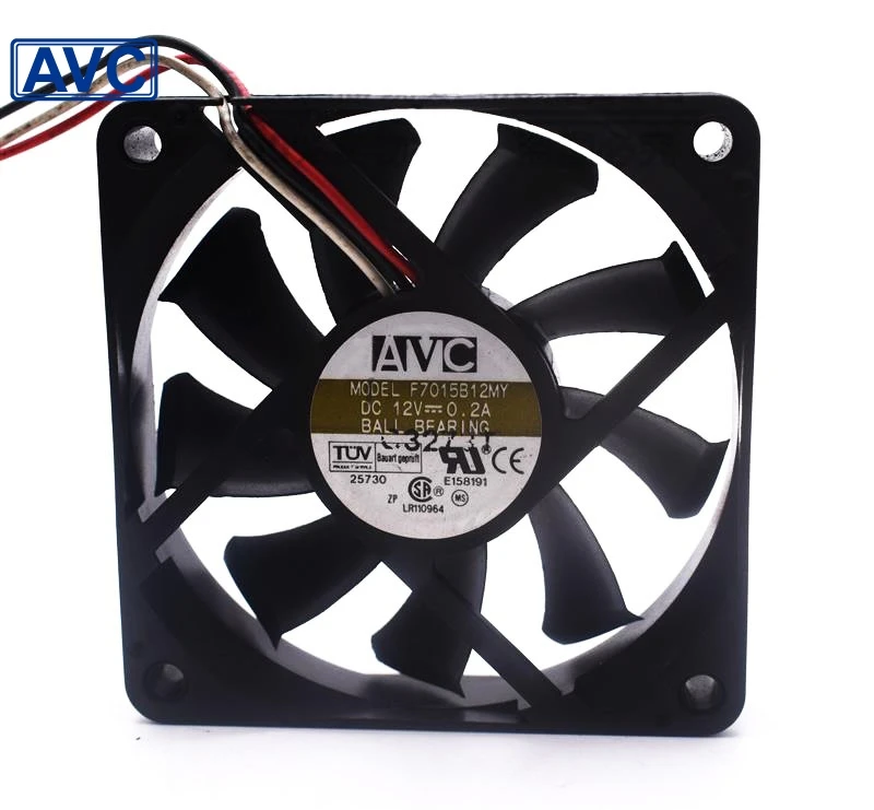 2pcs F7015B12MY DC12V 0.2A 7015 7CM 70MM 70X70X15MM 3pin Cooling Fan