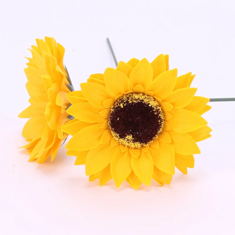sunflower artificial flowers for wedding Soap Flower Head home decoration accessories Collocation Flower Shop Supplies JX011 (10)