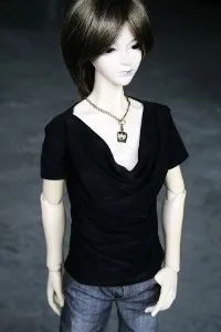 

[wamami] 06# Black Short-Sleeve Vest/T-Shirt 1/3 SD DZ DOD AOD BJD Dollfie